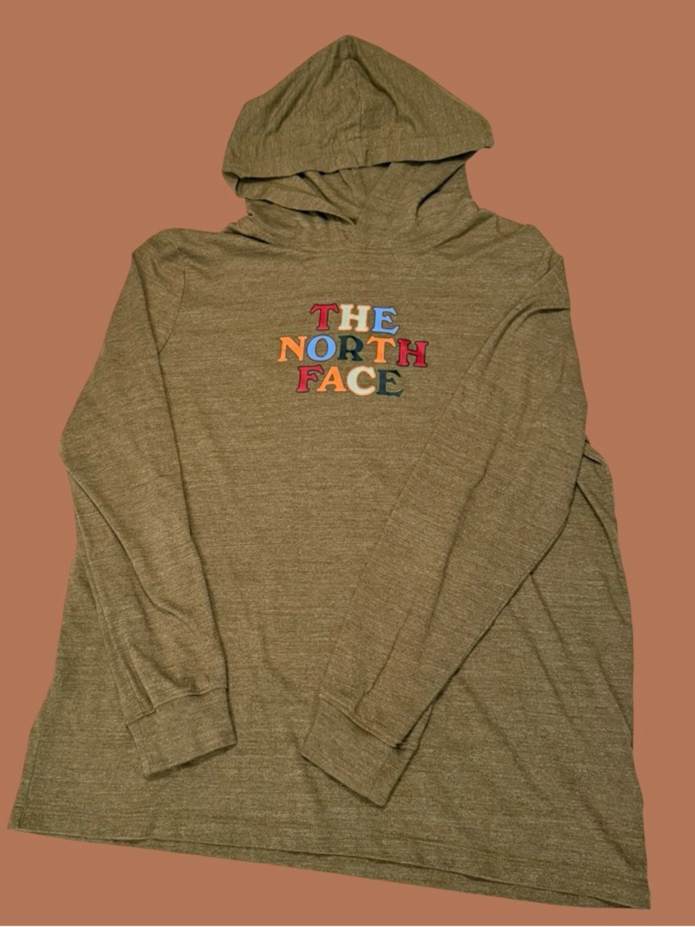 The North Face Women’s Multicolor Logo Hoodie Thin Layer Hiking Olive Green